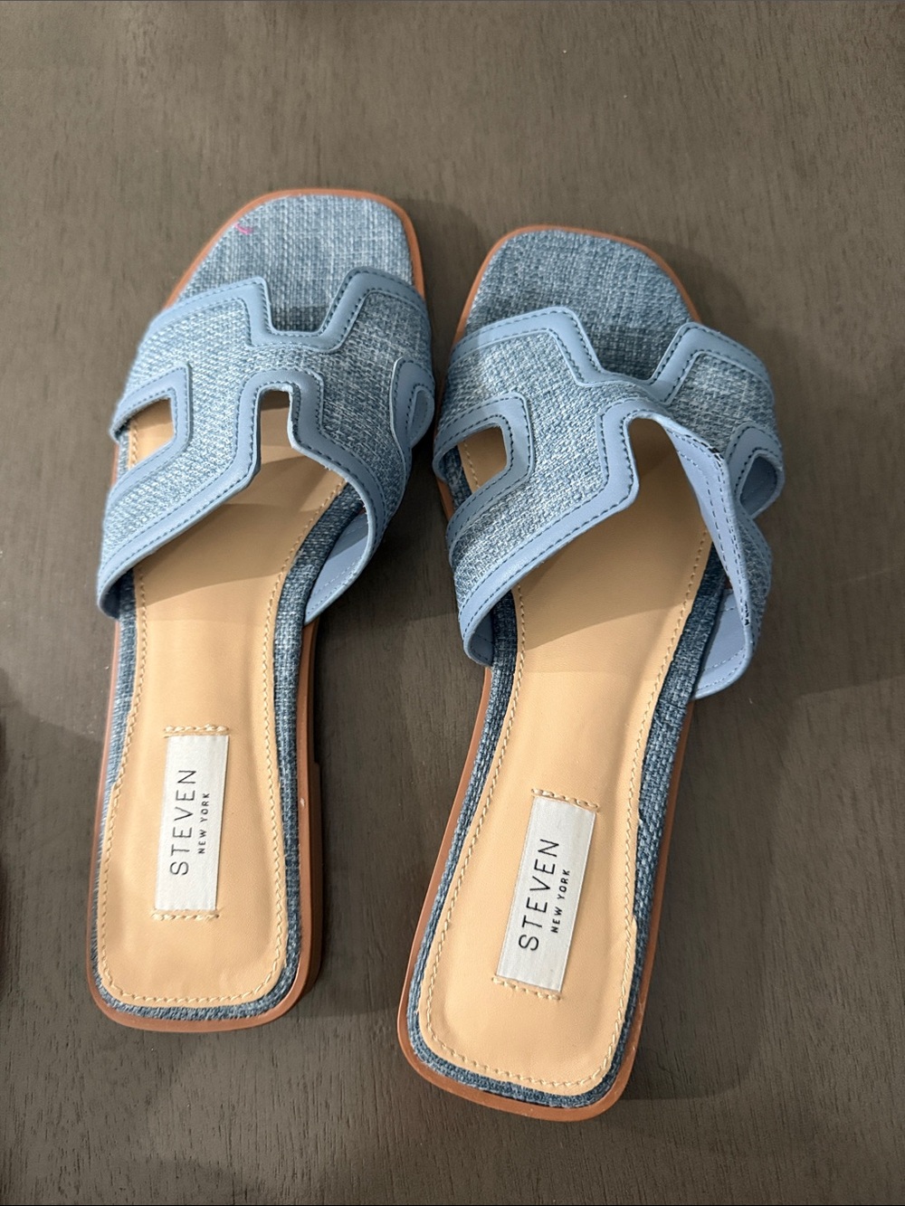 Steven By Steve Madden Pale Blue Slide Mules